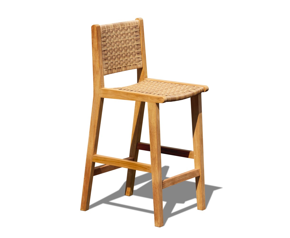 Tiga Teak & Rattan Bar Chair