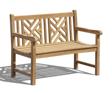 Princeton Teak 4ft Garden Bench | Lattice Garden Bench