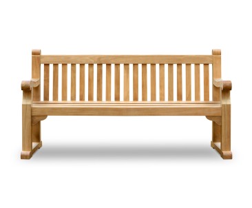Hyde Park Teak Bench - 1.8m, Sled Legs