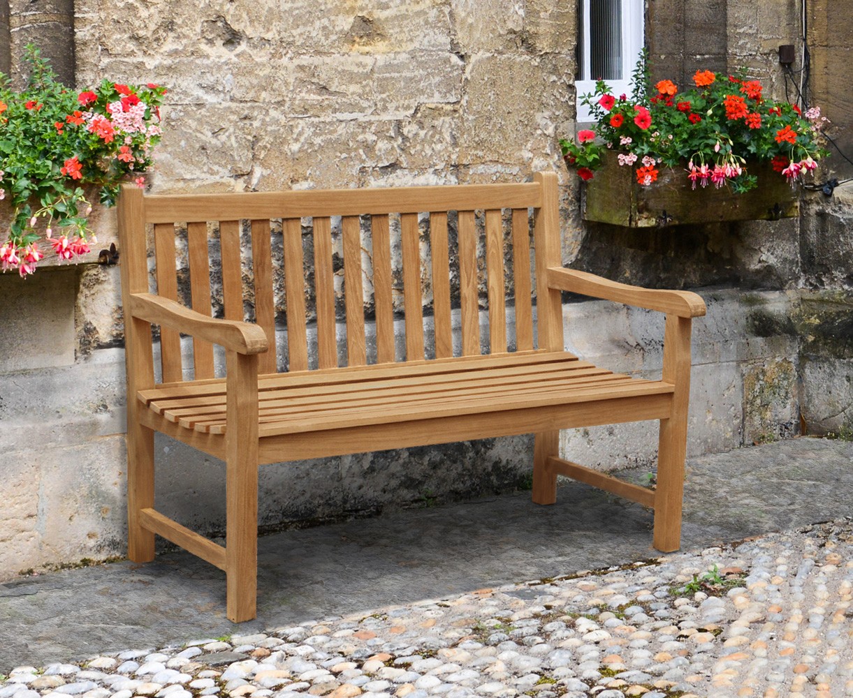 Windsor Teak 4ft Garden Bench | Small Outdoor Bench