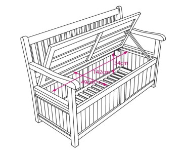 Windsor Teak 5ft Garden Storage Bench with Arms