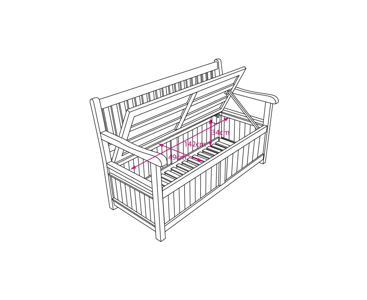 Windsor Teak 5ft Garden Storage Bench with Arms