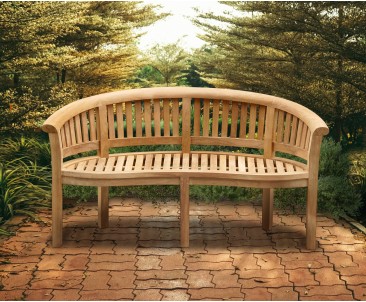 Modern Teak Banana Garden Bench