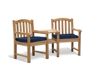 Clivedon Teak Garden Companion Seat - Wooden Garden Love Seat