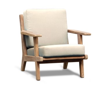 Eero Mid-Century Deep Seated Teak Garden Set with Ottoman - 5 Seater