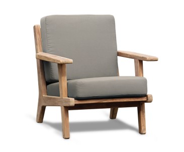 Eero Mid-Century Deep Seated Teak Garden Set with Ottoman - 5 Seater