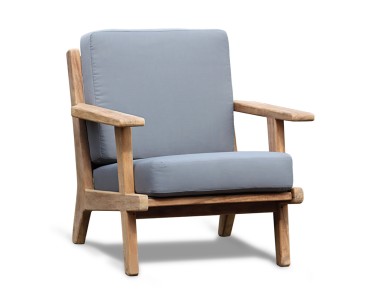 Eero Mid-Century Deep Seated Teak Garden Set with Ottoman - 5 Seater