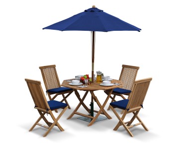 Suffolk Octagonal Folding Garden Table & Chair Set -Outdoor Dining Set