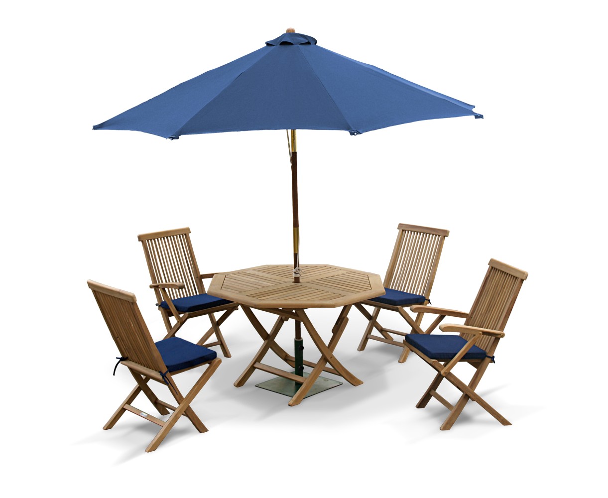 Suffolk Octagonal Folding Garden Table and Chairs Set