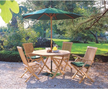 Suffolk Octagonal Folding Garden Table and Chairs Set