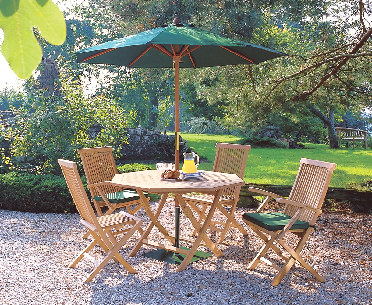 Suffolk Octagonal Folding Garden Table and Chairs Set