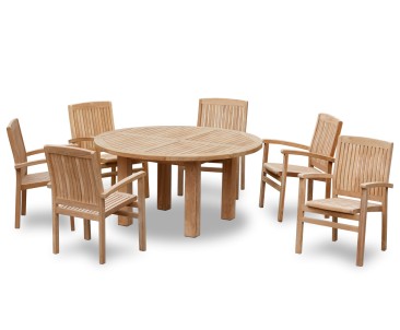 Titan Round 1.5m Table with Bali Stacking Armchairs