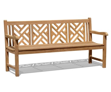 Princeton Teak 6ft Garden Bench | Chinoiserie Bench