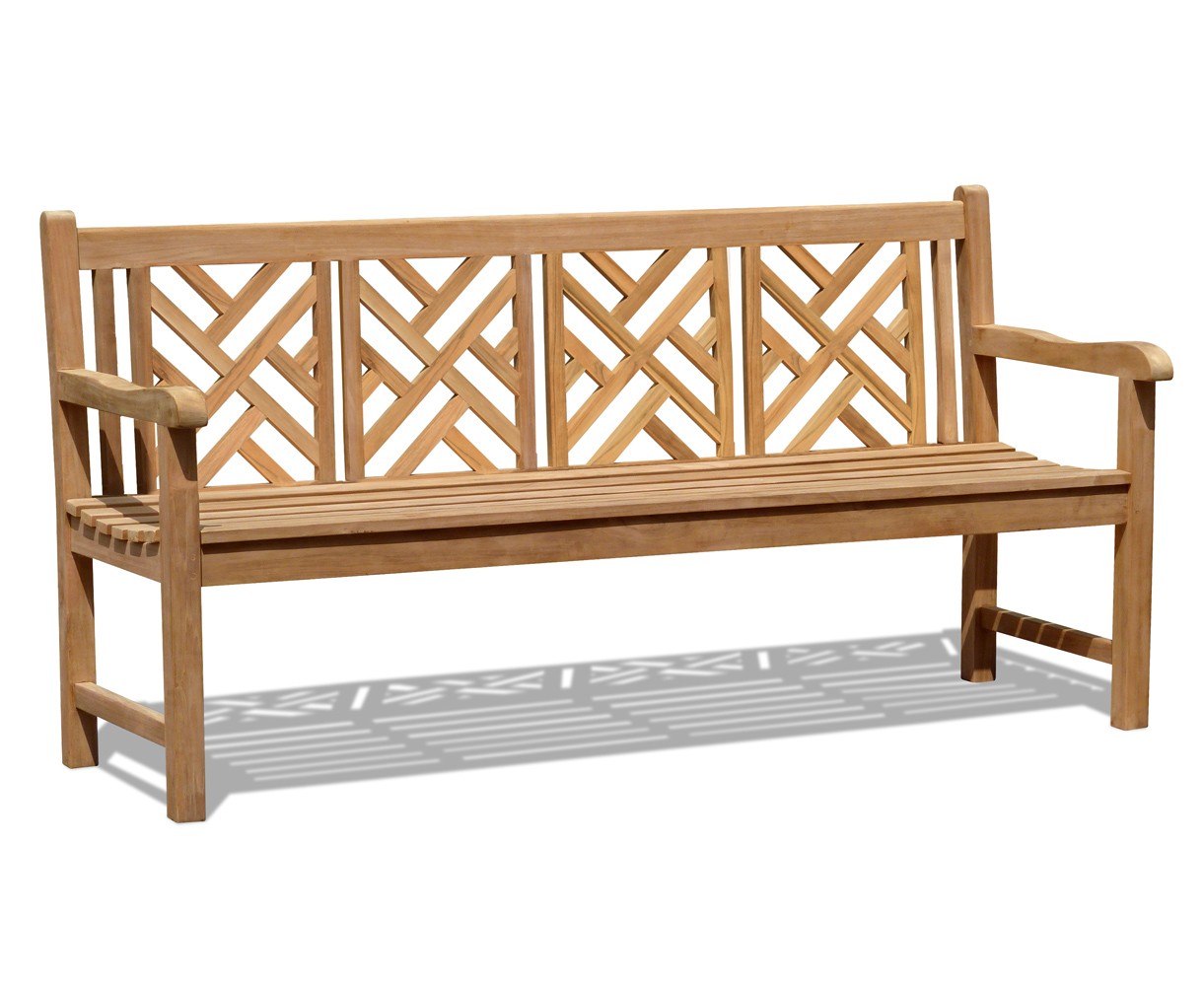 Princeton Teak 6ft Garden Bench | Chinoiserie Bench