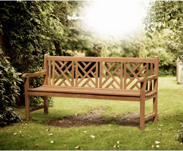 Princeton Teak 6ft Garden Bench | Chinoiserie Bench