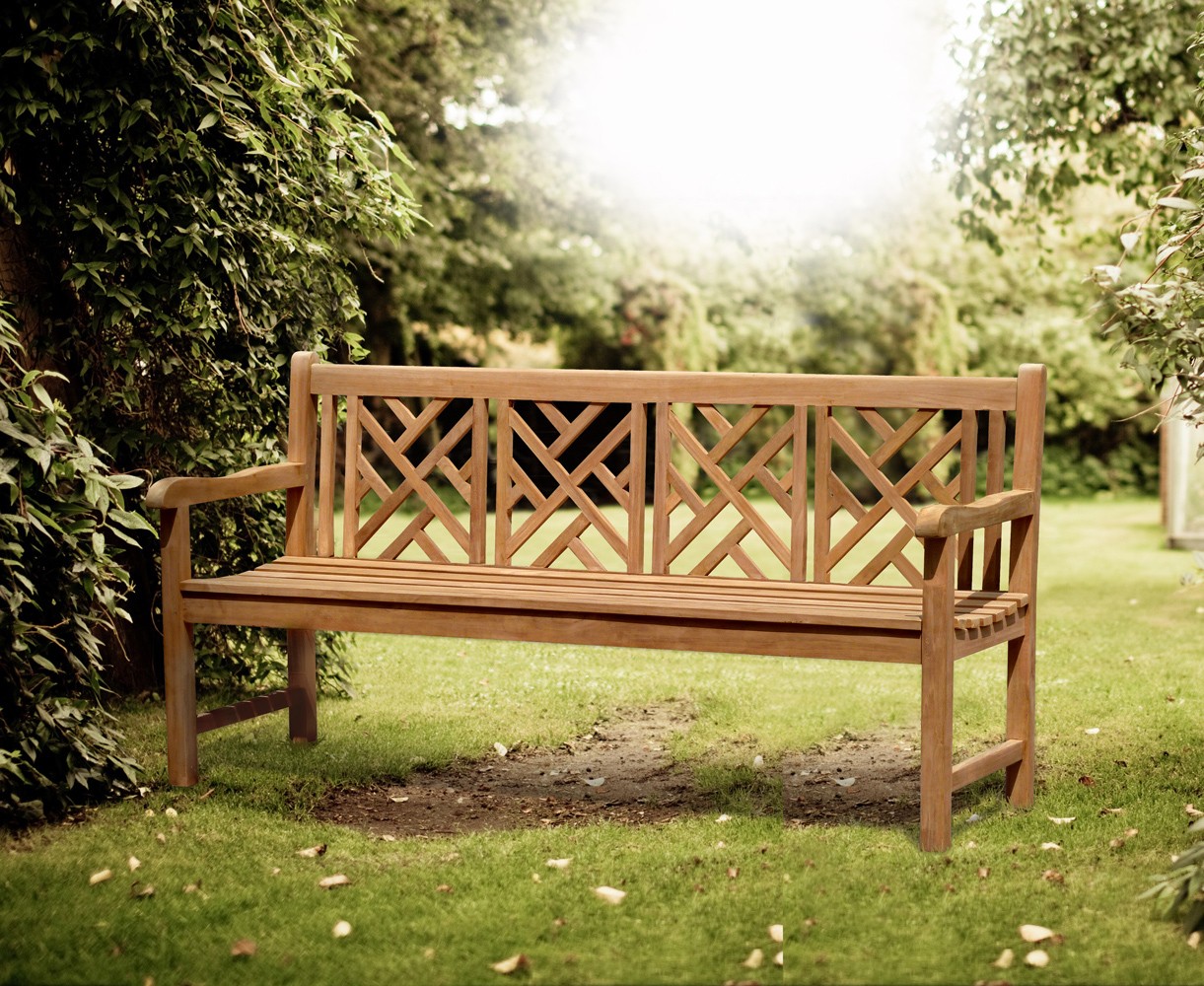 Princeton Teak 6ft Chinoiserie Bench