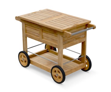 Teak Ice Bucket Bar Trolley