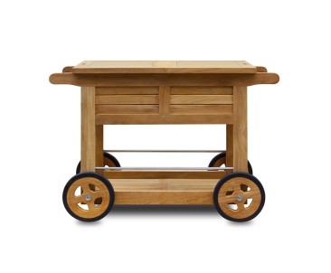 Teak Ice Bucket Bar Trolley