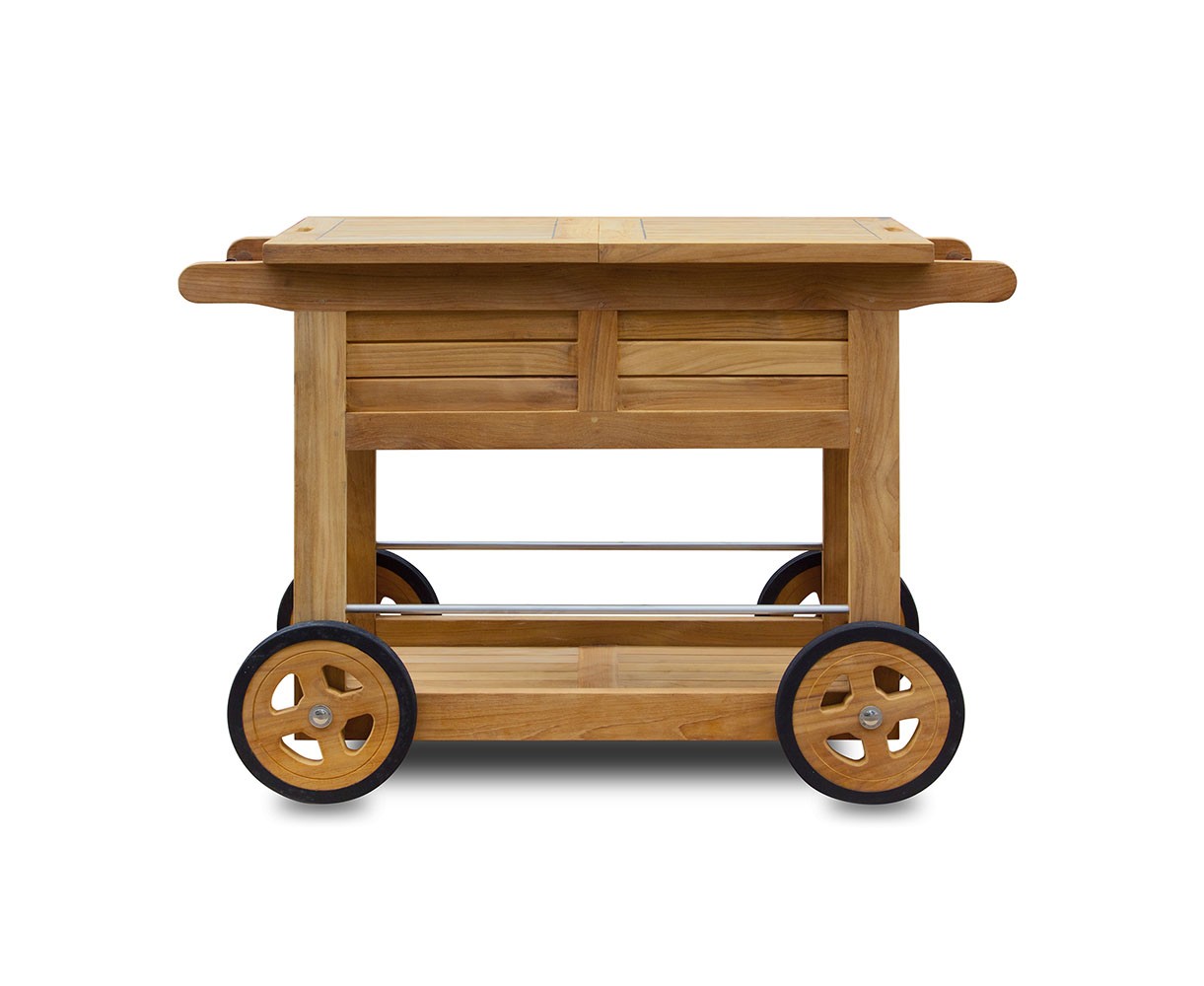Teak Ice Bucket Bar Trolley