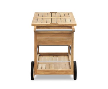 Teak Ice Bucket Bar Trolley