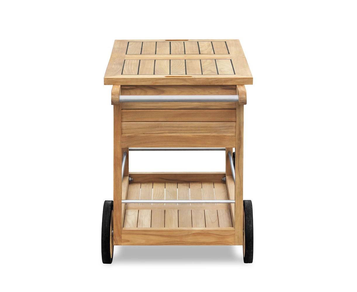 Teak Ice Bucket Bar Trolley
