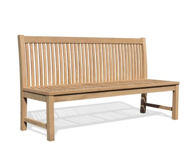 Canterbury Dining Bench Seat with back, Teak – 1.8m, Armless