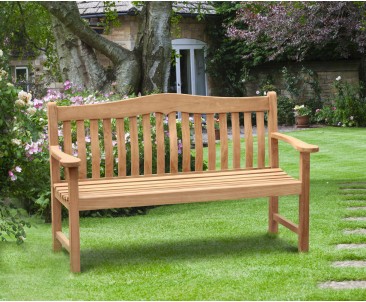 Rosette Teak Garden Bench - 1.5m