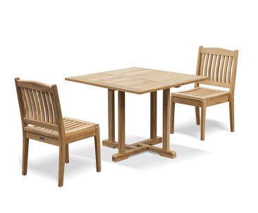 Canfield 1m Square Table and Hilgrove Stacking Chair Set