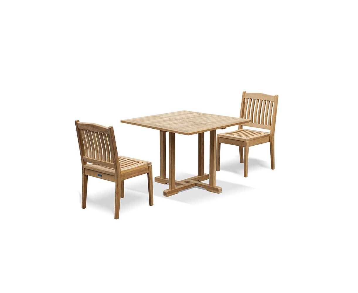 Canfield 1m Square Table and Hilgrove Stacking Chair Set