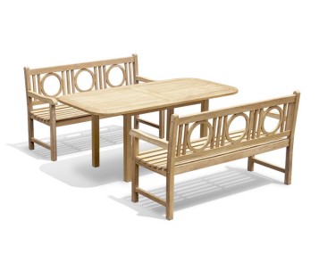 1.8m Teak Carida Table and Albemarle Bench Set