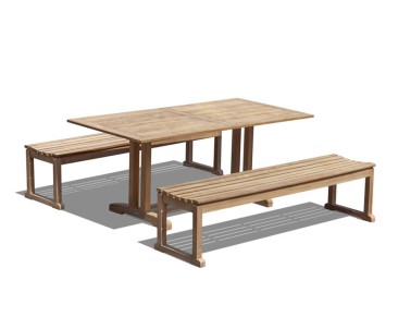 1.8m Belgrave Table and Backless Benches Set