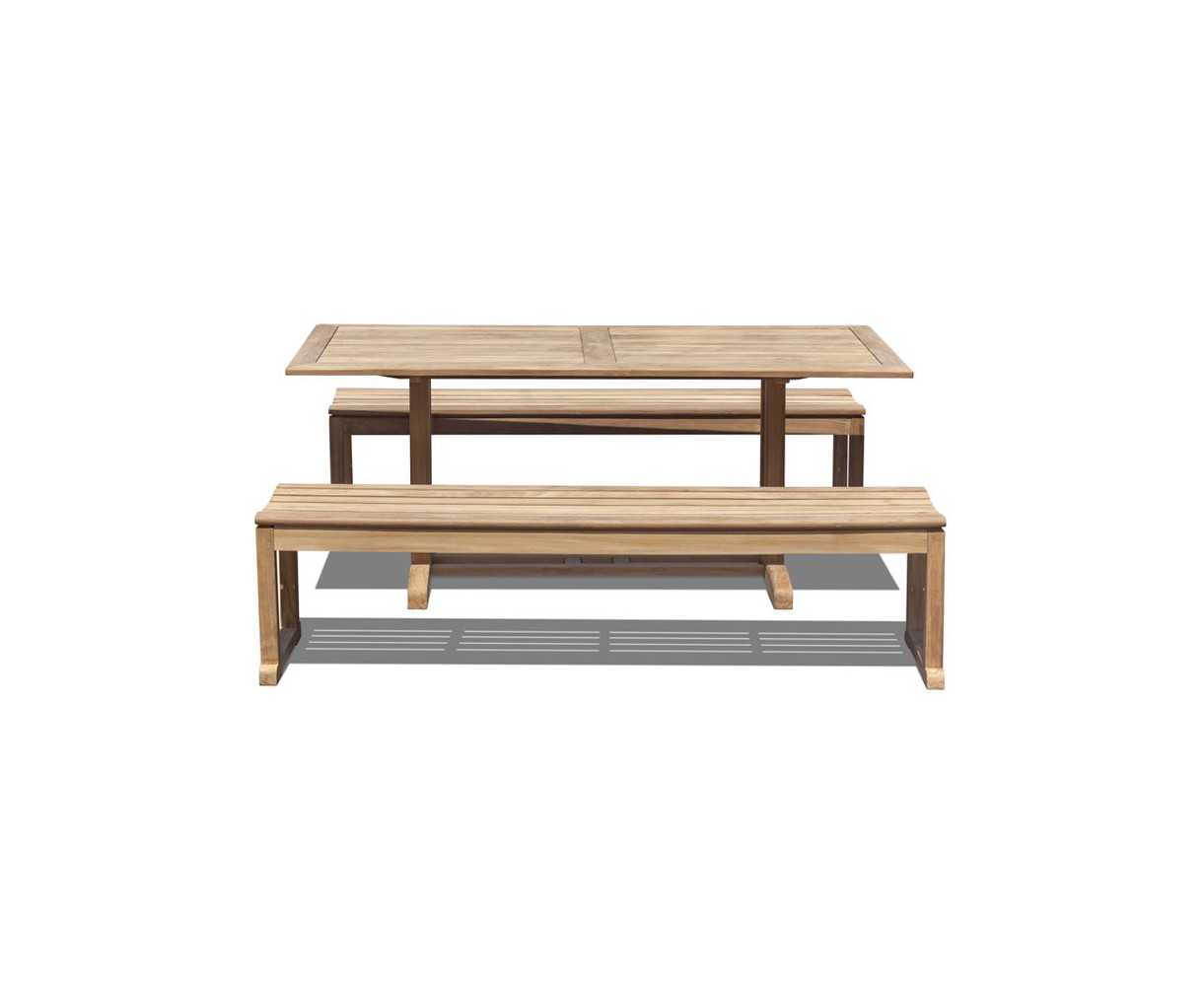 1.8m Belgrave Table and Backless Benches Set