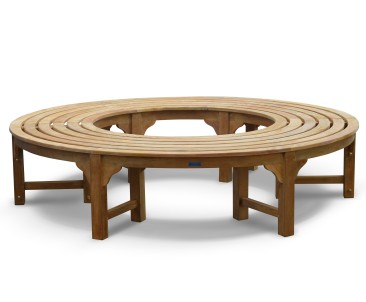 Saturn Teak Circular Tree Seat - Backless Wrap Around Tree Bench - 190cm