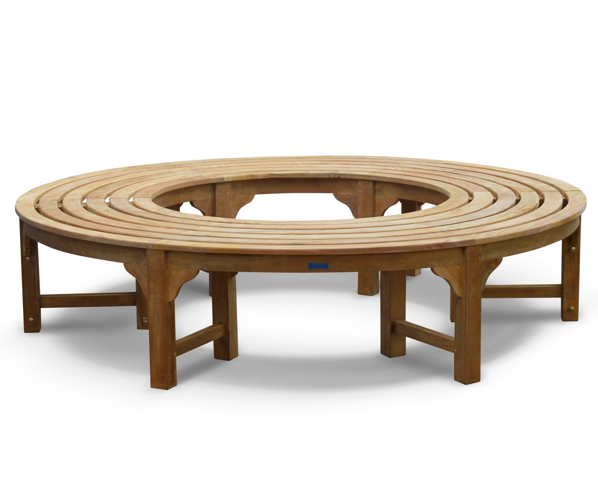 Saturn Teak Circular Tree Seat - Backless Wrap Around Tree Bench - 190cm