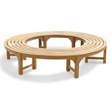 Saturn Teak Backless Round Tree Bench | Circular Tree Bench
