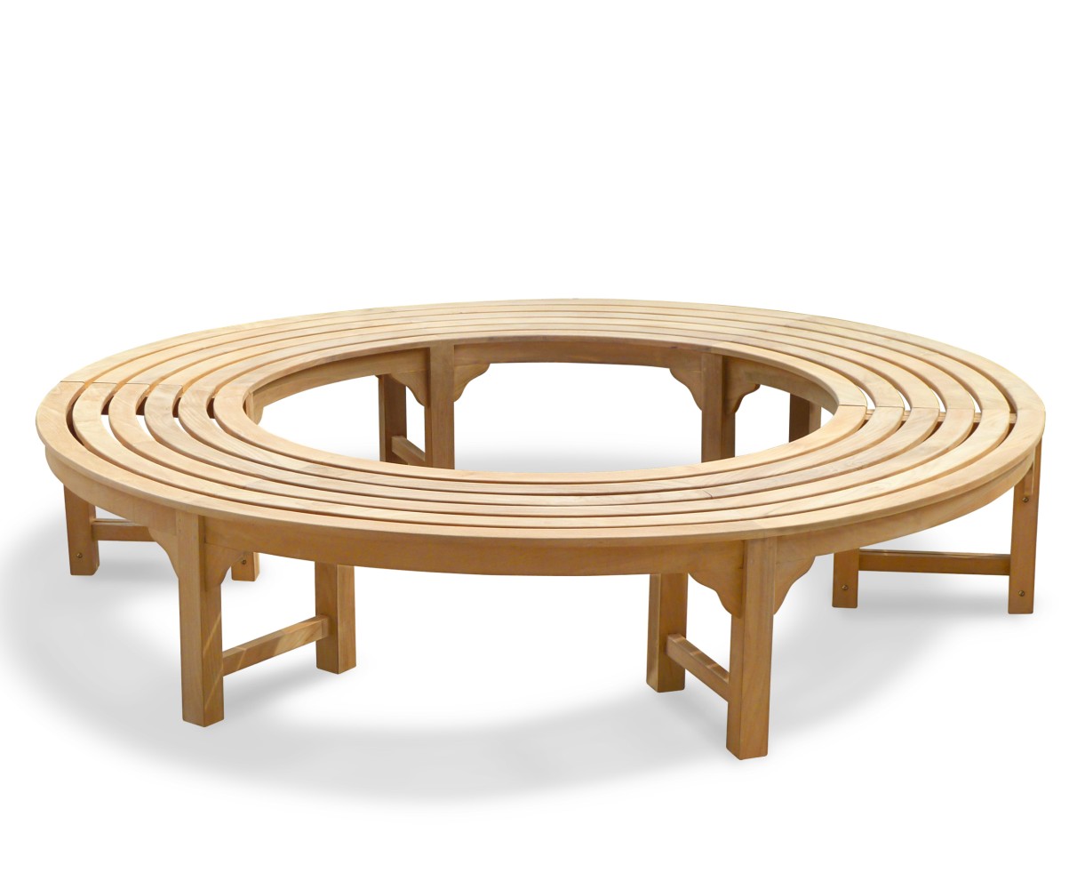 Saturn Teak Backless Round Tree Bench - 220cm