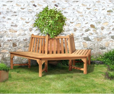 Teak Hexagonal Half Tree Bench