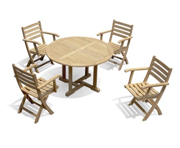 Canfield Round 1.2m Dining Set with 4 Suffolk Chairs