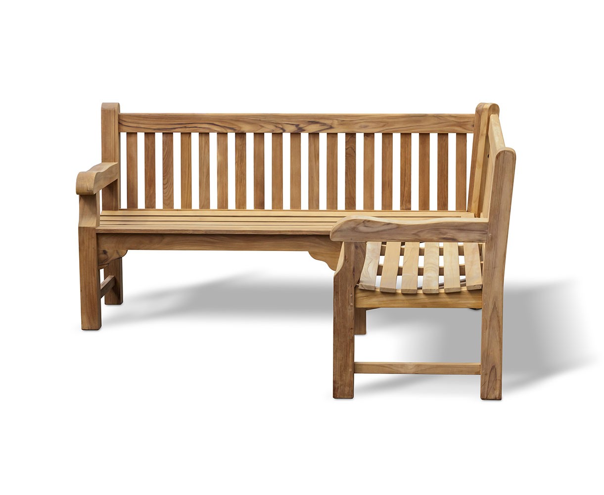 Redmon Genuine Teak Corner Bench Weathered Grey Oak Redmon Genuine