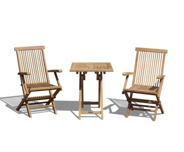Suffolk Teak 60cm Table and Ashdown Armchairs Set
