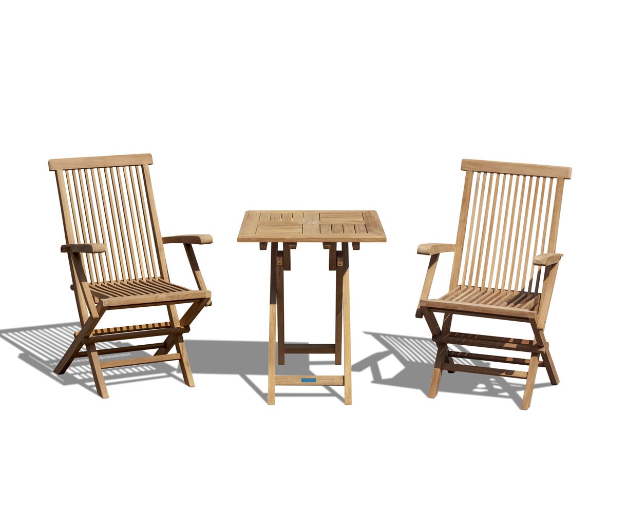 Suffolk Teak 60cm Table and Ashdown Armchairs Set