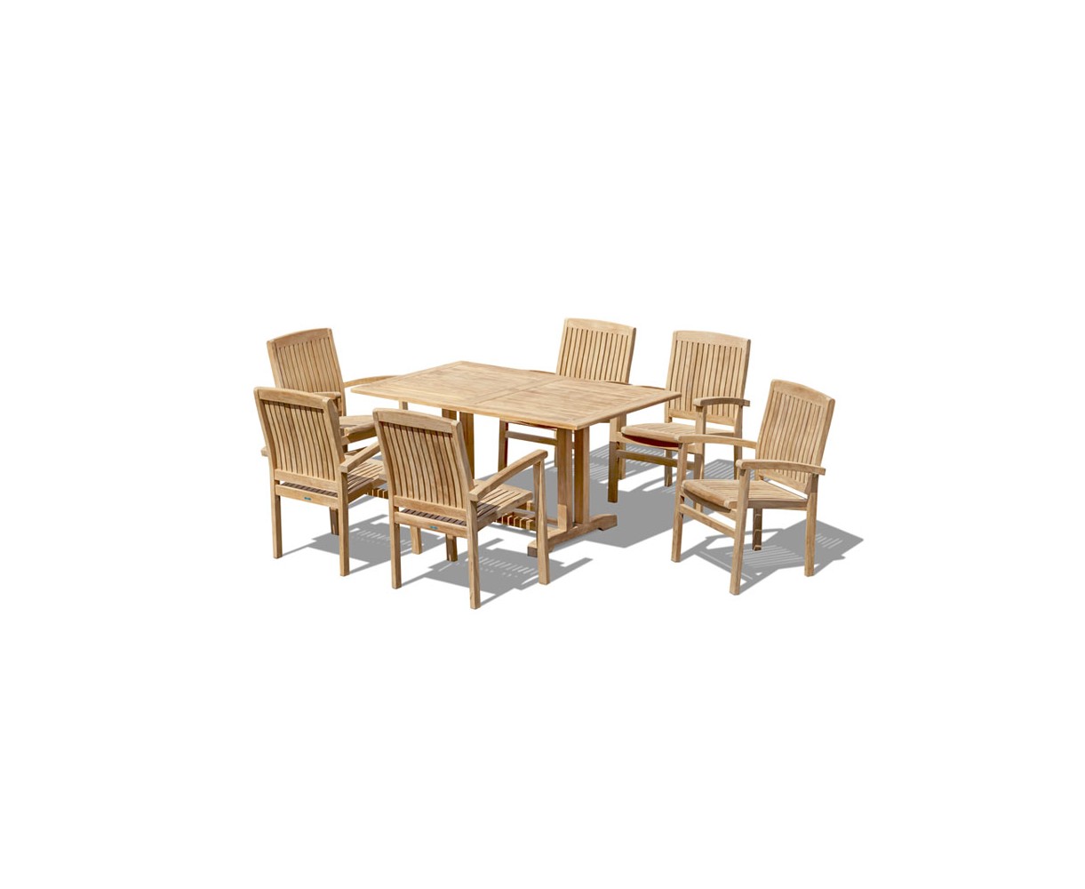 6 Seater Belgrave Table and Stacking Chair Set