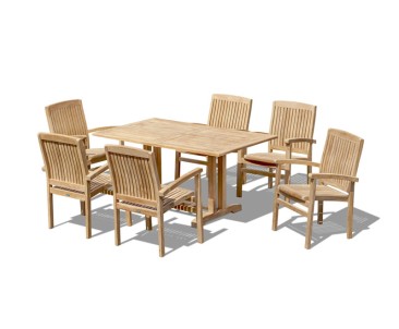 6 Seater Belgrave Table and Stacking Chair Set