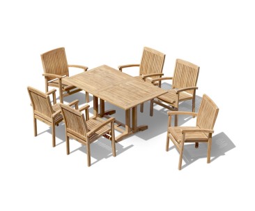 6 Seater Belgrave Table and Stacking Chair Set