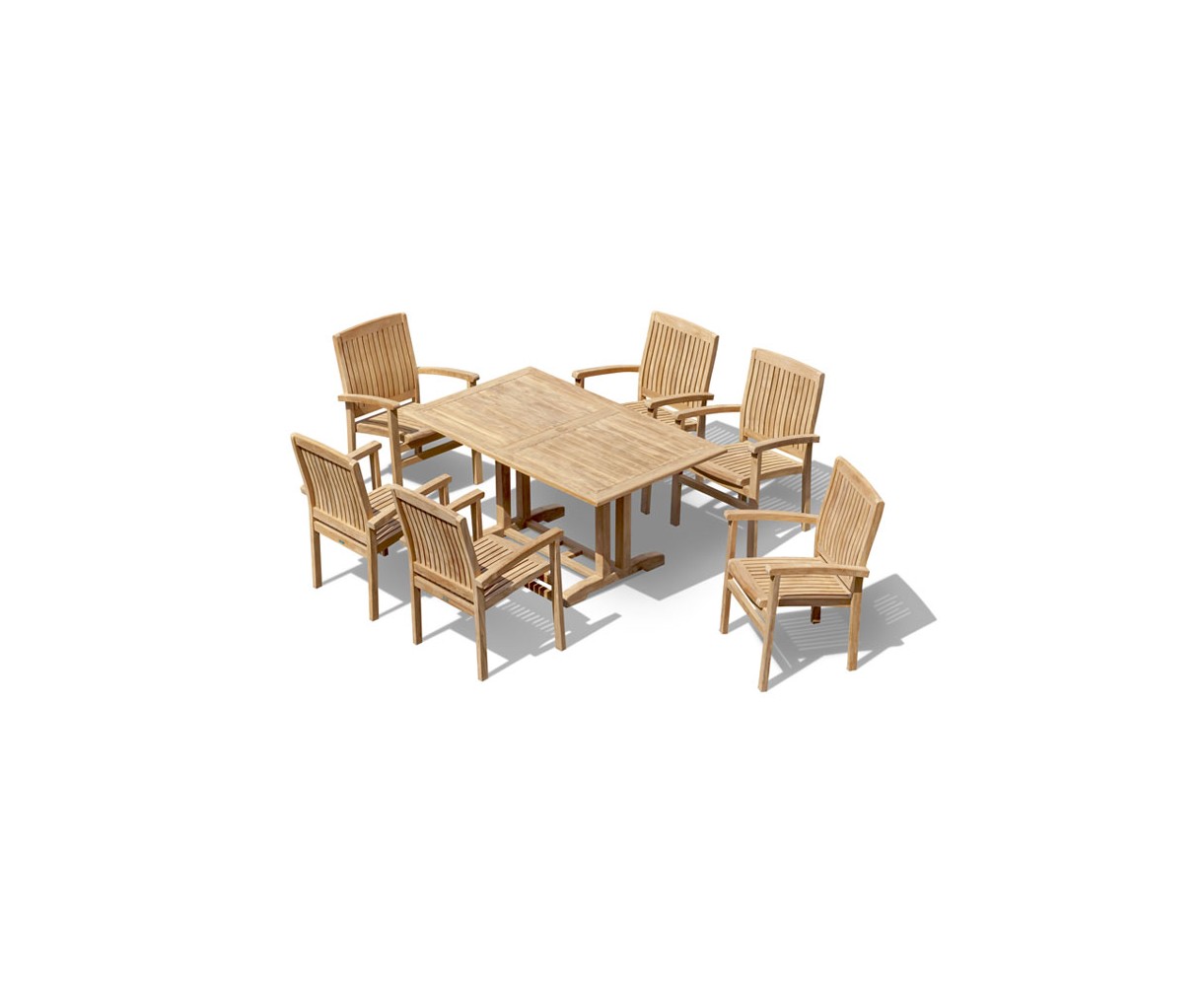 6 Seater Belgrave Table and Stacking Chair Set