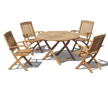 1.2m Suffolk Octagonal Table and Bali Armchair Set