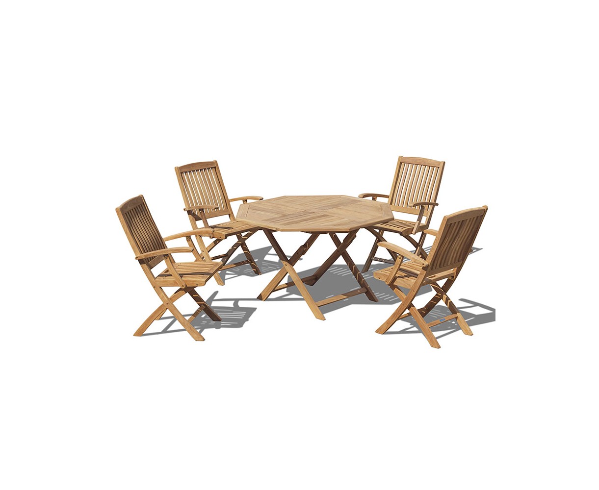 1.2m Suffolk Octagonal Table and Bali Armchair Set