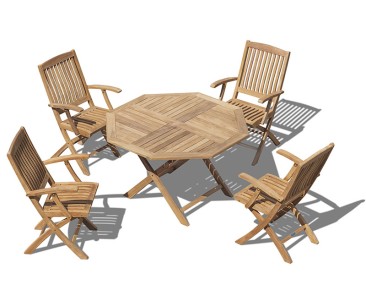 1.2m Suffolk Octagonal Table and Bali Armchair Set
