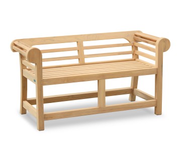 Low Back Teak Lutyens-Style Bench - 1.35m