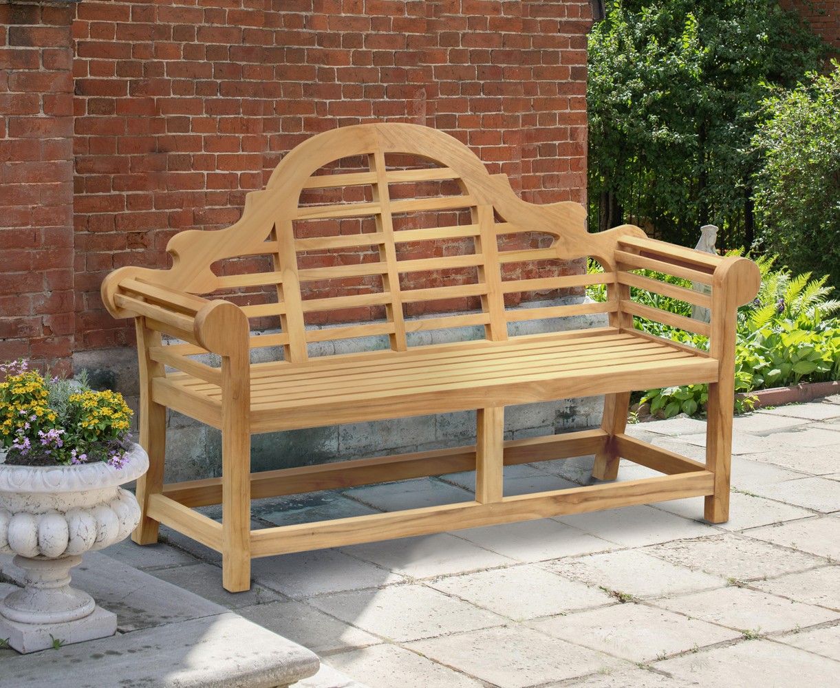 Teak Lutyens-Style Bench 1.65m